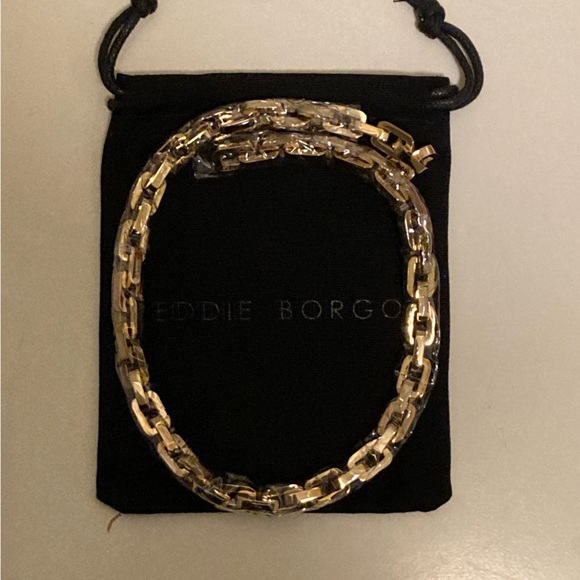 NWT EDDIE BORGO SUPRA LINK NECKLACE 17inch IN COLOR GOLD - Picture 2 of 3